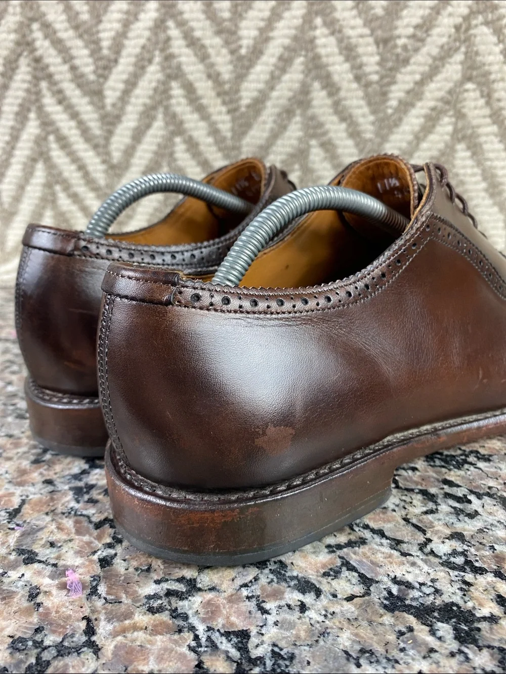 Allen Edmonds Brown Leather Wingtip Derby Shoes